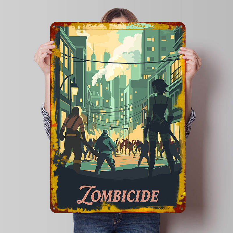 Board Game Zombicide - Plakat metalowy inspirowany grą planszową Zombicide,